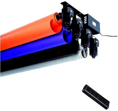 Motorized Dual Background Roller with Remote (Green/Black/White) - Studio Backdrop System