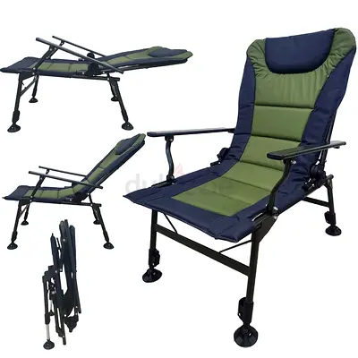 Foldable Adjustable Reclining Fishing/Camping Chair - Padded, Portable