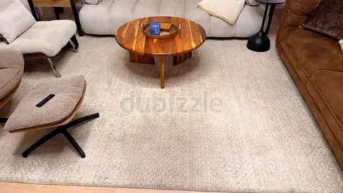 Light beige large area rug/carpet - gently used, neutral modern pattern