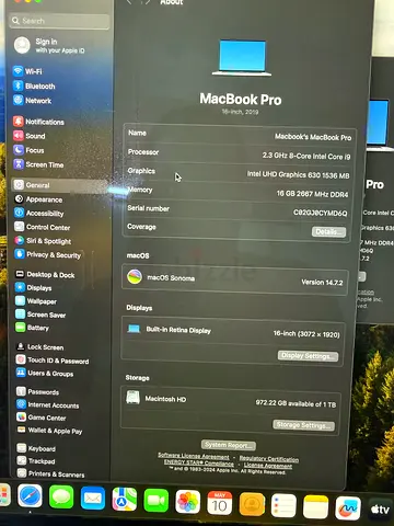 MacBook Pro 16-inch (intel) - 16GB RAM, 1TB SSD, Good Condition