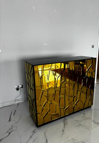 Luxury mirrored geometric bar cabinet from The One