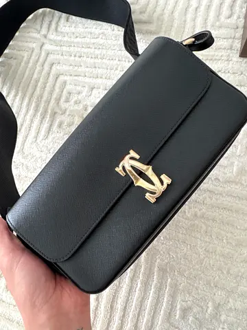 Cartier Leather Crossbody Bag with Gold Logo Hardware