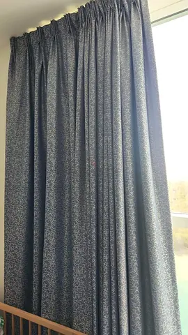 Blue patterned full-length curtains (pair) - good condition