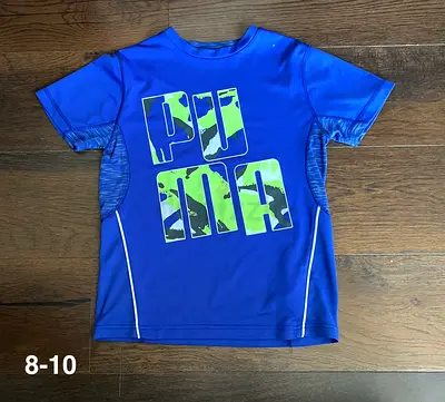 Blue Puma Kids T-shirt Size 8-10 (Athletic Top)