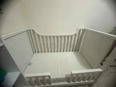 Pottery Barn Toddler/Convertible Cot Bed with Mattress