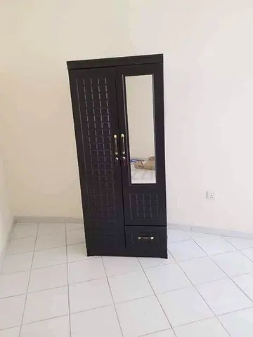 Dark Wood Wardrobe with Mirror and Drawer - Good Condition