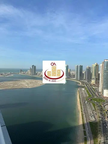 1bhk for rent in al mamzar area water view with balcony and master room avd small room and parking