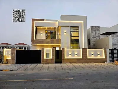 بدون رسوم سانويه فيلا فاخرة طابقين + روف خلف الخدمات مباشر  وقريب مخرج محمد بن زايد | تملك حر لجميع الجنسيات _ شامل رسوم التملك