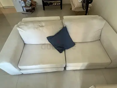 White 2-seater sofa (removable cushions) - good condition