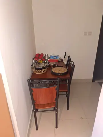 Compact 4-Seater Dining Table with Chairs - Wood  Metal Frame