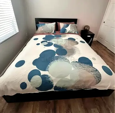 Ikea Queen size bed with mattress available in perfect condition