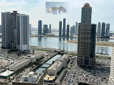 Gym & pool, free parking, Al Qasba view balcony, master, store