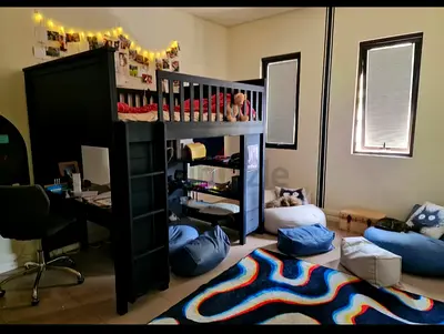 Navy blue pottery barn loft bed