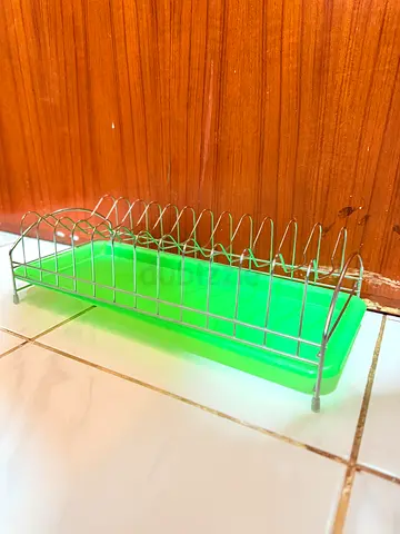 Stainless Steel Plate Rack with Drip Tray - Good Condition