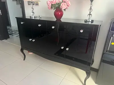 Luxury Black Gloss Sideboard  TV Unit