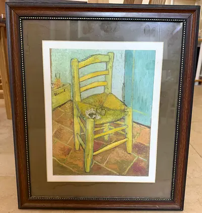 Framed Print of Van Gogh’s Chair (Vintage Style)