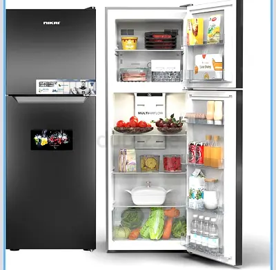 Nikai Double Door Refrigerator - Top Freezer, Pristine Condition