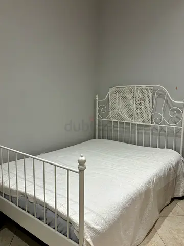 IKEA LEIRVIK White Metal Bed Frame + Mattress | Excellent Condition