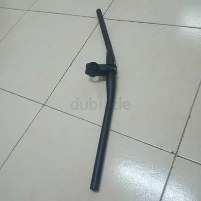 Flat Handlebar with Stem for Bicycle - Matte Black