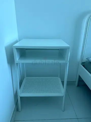 IKEA Simple White Bedside Table with Shelf from IKEA