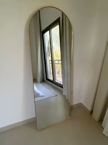 Full-Length Gold Arch Mirror - Leaning Wall Mirror