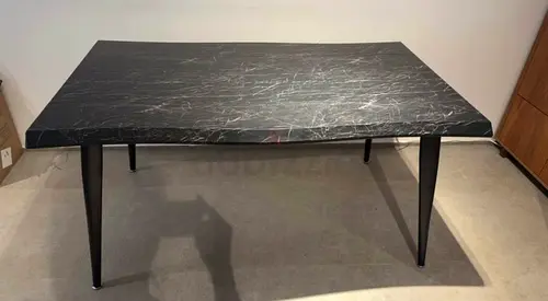 Modern Dining Table – Black Marble Effect – Sleek Design