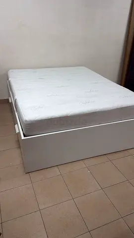 IKEA Bremence bed in white with storage drawers