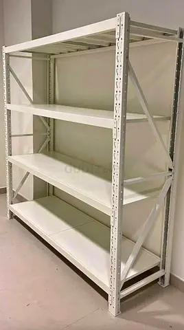 Heavy Duty Industrial Metal Storage Shelving Unit - 4 Tier, White