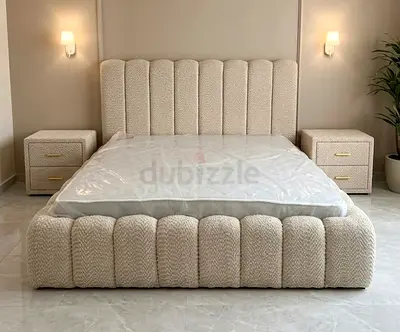 Brend New High Quality Fabric Luxury King size 180x200 Bed with spring mattress available