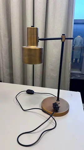 Adjustable Brass Finish Desk Lamp with table