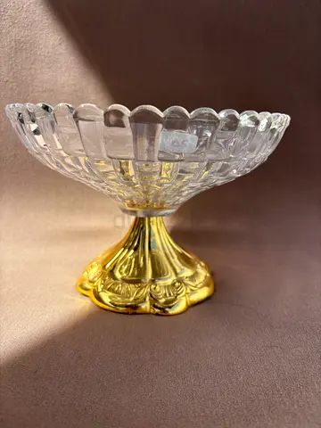 Glass and Gold Decorative Fruit Bowl / Centerpiece