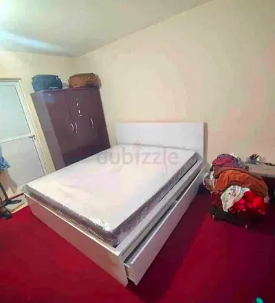 White Wooden Double Bed with Storage Drawers - Good Condition