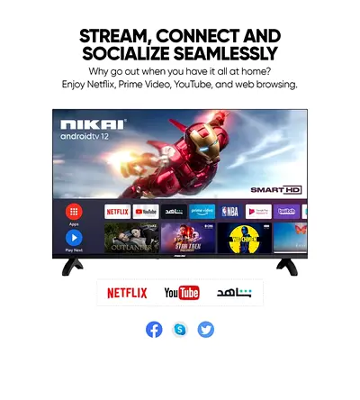 Nikai 32 Android Smart HD TV - Streaming Ready