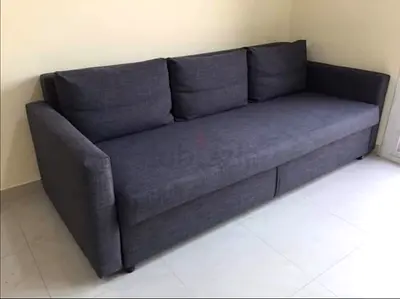 Dark Grey 3-Seater Sofa Bed with Storage - Good Condition