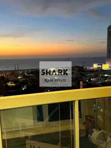 One bedroom and living room with Ajman Corniche view for monthly rent