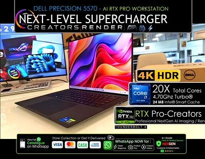 ● Dell Precision 5570 AI RTX NexGen Performance Beast - Creators Render Gamers AI Workload xps 9520