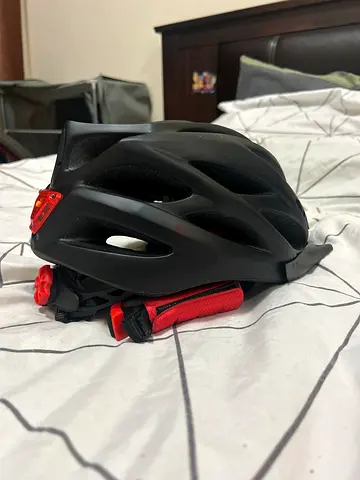 Black Cycling Helmet with Rear LED Light - perfect condition