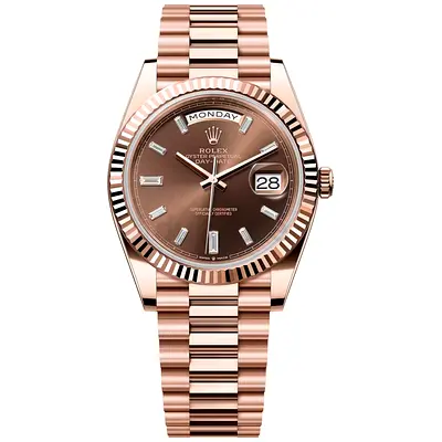 Rolex Day-Date President 18k Everose Gold Chocolate Dial - Full Rose Gold