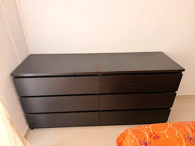 IKEA Dark Wood 6-Drawer Dresser / Low Chest - Good Condition