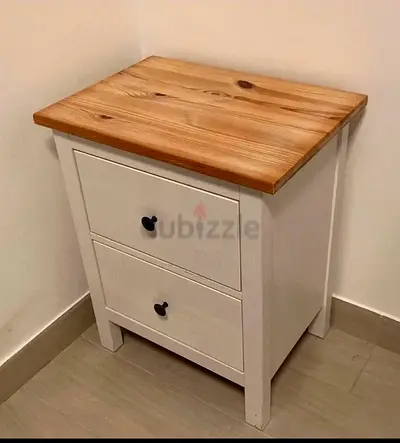 IKEA Hemnes Solid Wood - Pine Top  White 2-Drawer Nightstand / Bedside Table