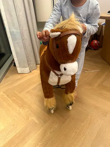 Plush Ride-On Horse Toy with Wheels — Brand new with box
