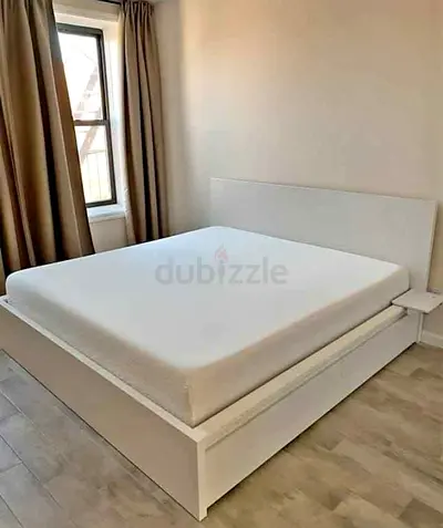 IKEA malam bed with mattress queen size bed
