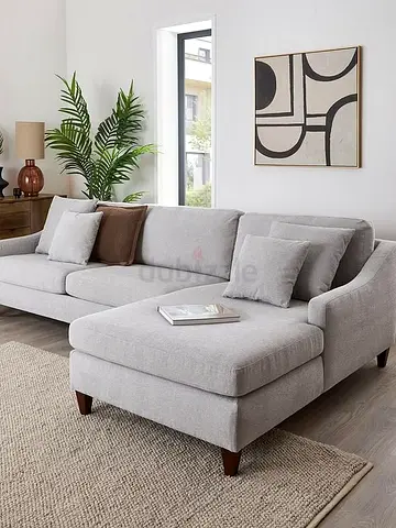 Light grey L-shaped sectional sofa
