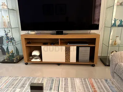 Wooden TV Stand / Entertainment Unit with Storage - Light Oak
