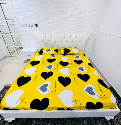White Upholstered Bed Frame with Headboard - King Size
