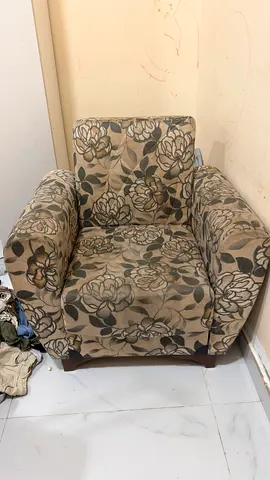 Single Floral Fabric Armchair - Good Condition