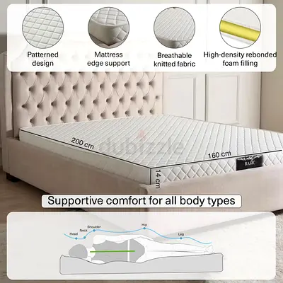 Queen Foam Mattress, measuring 160 x 200 cm  14 cm thick
