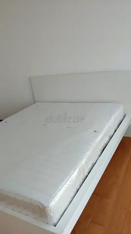 Ikea White bed frame with mattress good condition(All Size Available)