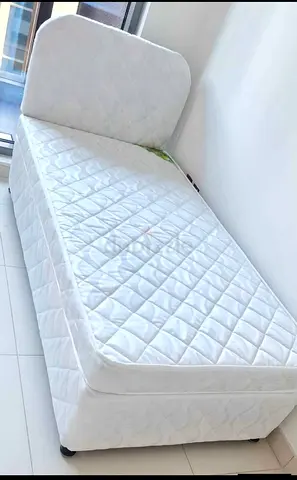 Single Bed with Mattress and Base - Clean White, Good Condition