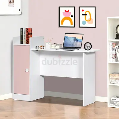 Vanilla Bloom Study Desk with Door Pink